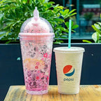 Kawaii Cherry Blossom Water Bottle – Stylish Hydration with a Floral Touch