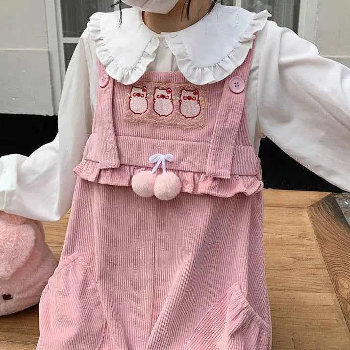 Cute Kawaii Corduroy Overalls