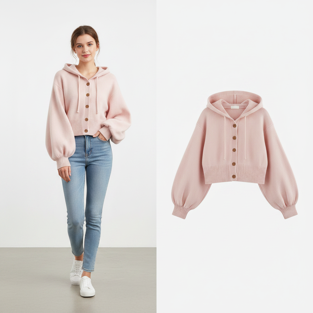 Sweat à capuche brodé papillon Kawaii