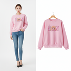Kawaii japanisches pinkes Cartoon-Sweatshirt