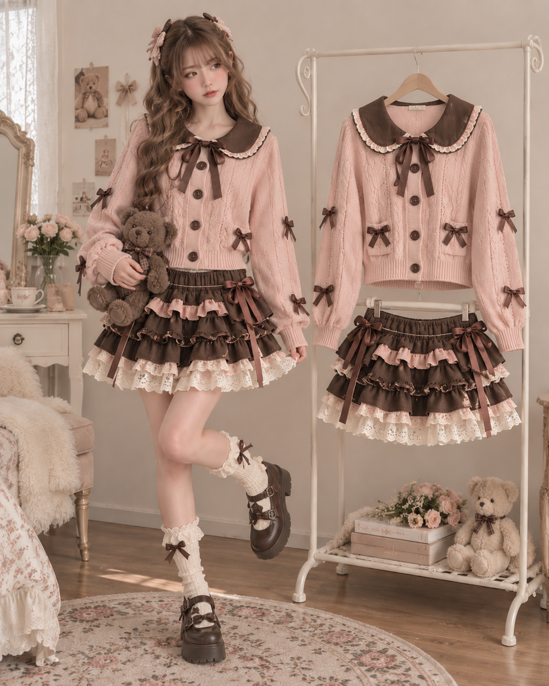 Ensembles de robes E-Girls japonaises style "Fairycore" à lacets entrecroisés, coupe slim
