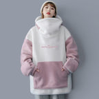 Kawaii shark japanese hoodies for couples in white and pink with cozy oversized design