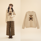 Kawaii-Pullover mit Bärenmotiv für Damen