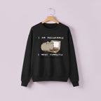 Black korean funny cat hoodie for women with cute cat and computer graphic and I am programmer text