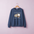 Blue korean funny cat hoodie for women featuring a programmer cat graphic with laptop design
