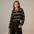 Korean Striped Knit Sweater Cozy Fit