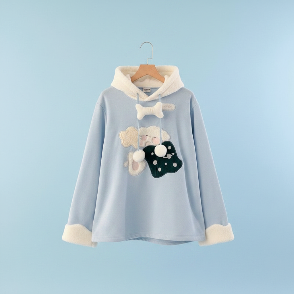 Japanischer lässiger Kapuzenpullover mit Kordelzug