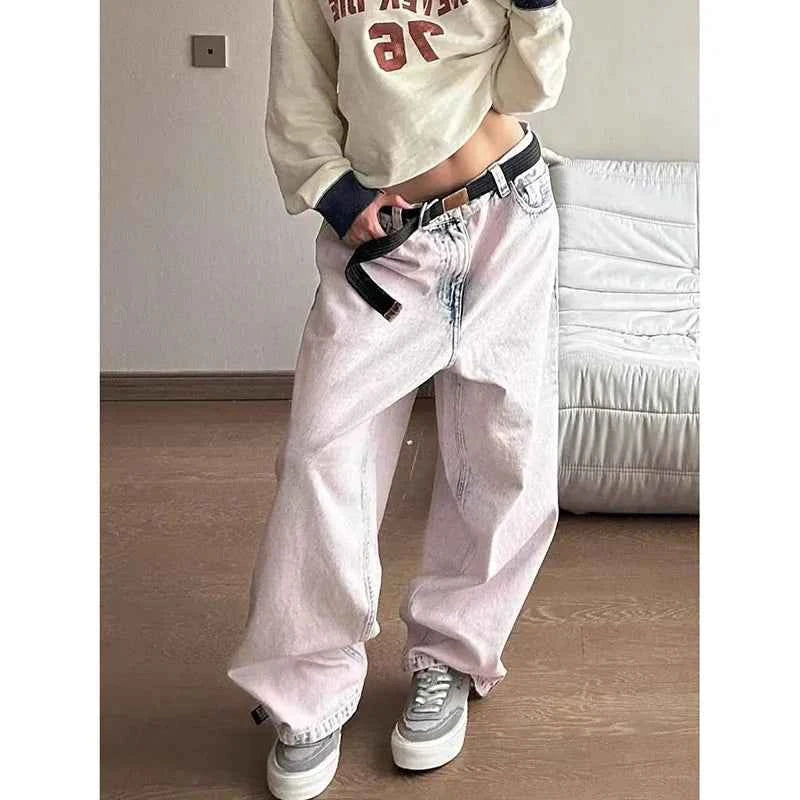 Vusy Kawai Shop Pink Y2K Jeans Women for Trendy Style