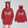 Trendy Anime Streetwear Hoodie Red Zip-Up