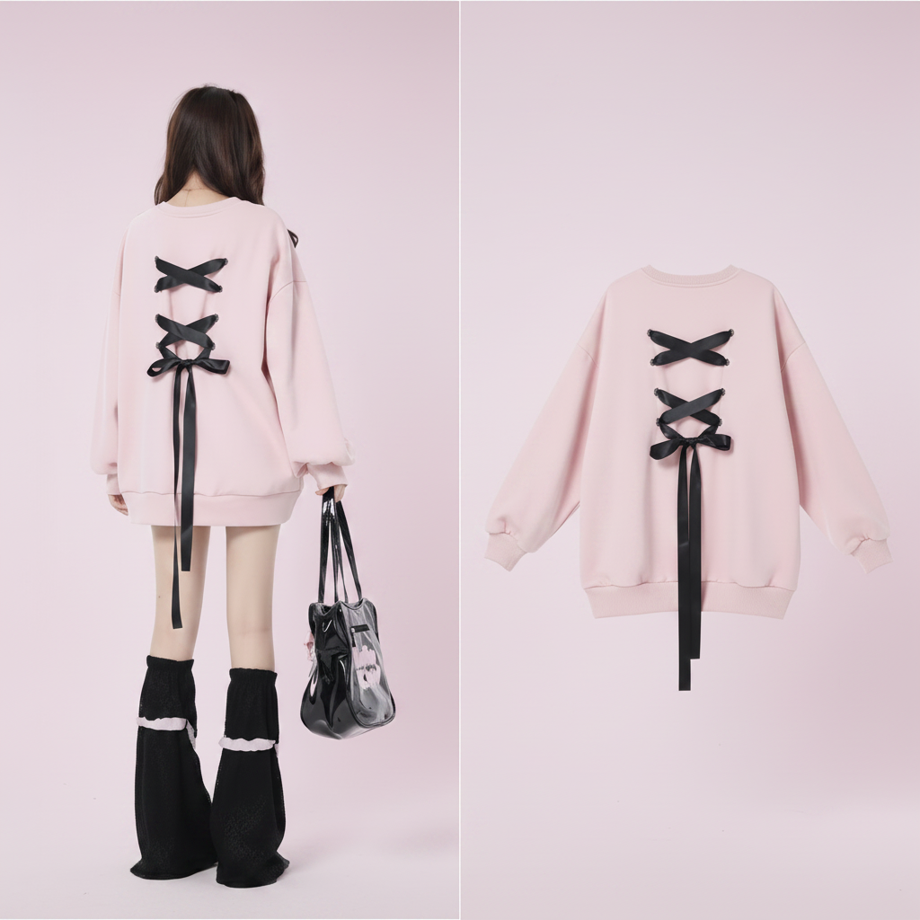 Sweet Ribbon Hoodie Oberteile im japanischen Stil