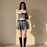 
suit top skirt