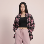 Plaid Shirt Sling Vest and Cargo Pants 3-Piece Set plaid