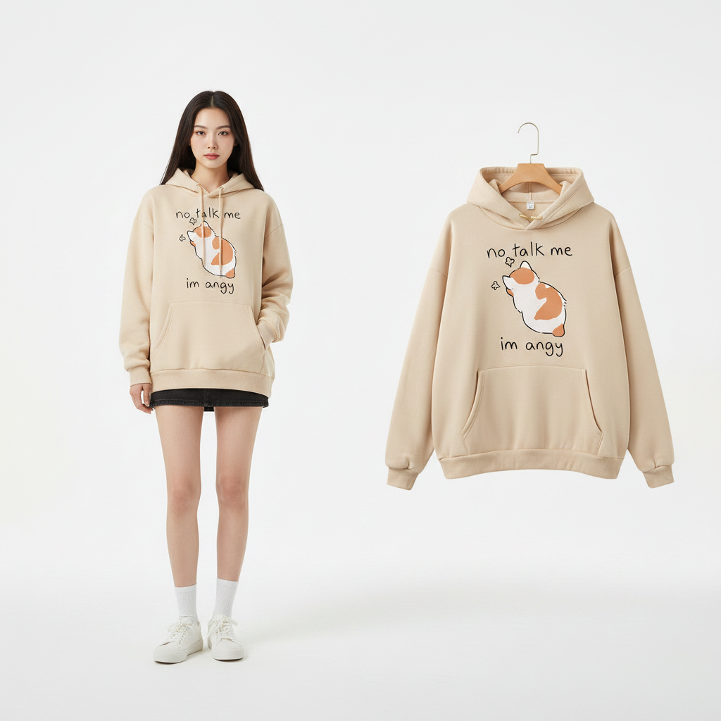 Sweat à capuche décontracté Kawaii pour femme avec motif chat mignon