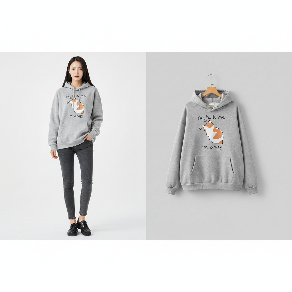 Sweat à capuche décontracté Kawaii pour femme avec motif chat mignon