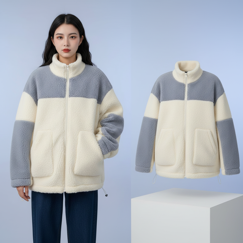 Niedliche Herbst-Winter Plüsch-Sweatshirt-Jacke