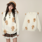 Japanischer Süßer Bär Strickpullover für Damen
