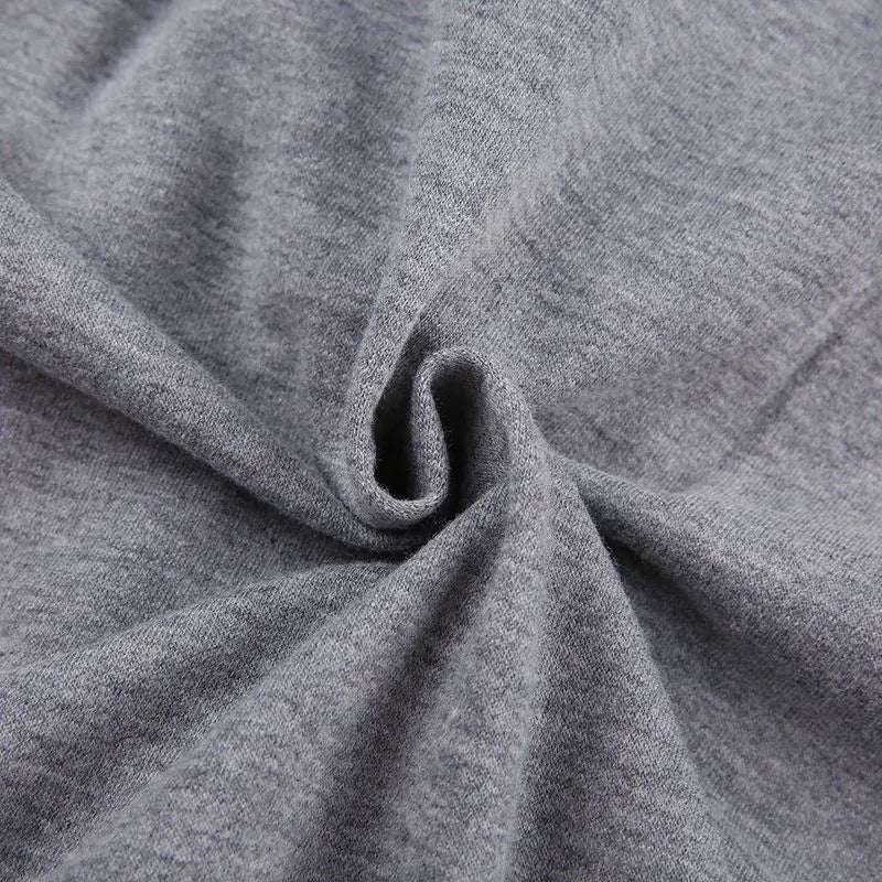 Close-up of soft gray fabric texture for cute Korean style streetwear top by Vusy Kawai Shop