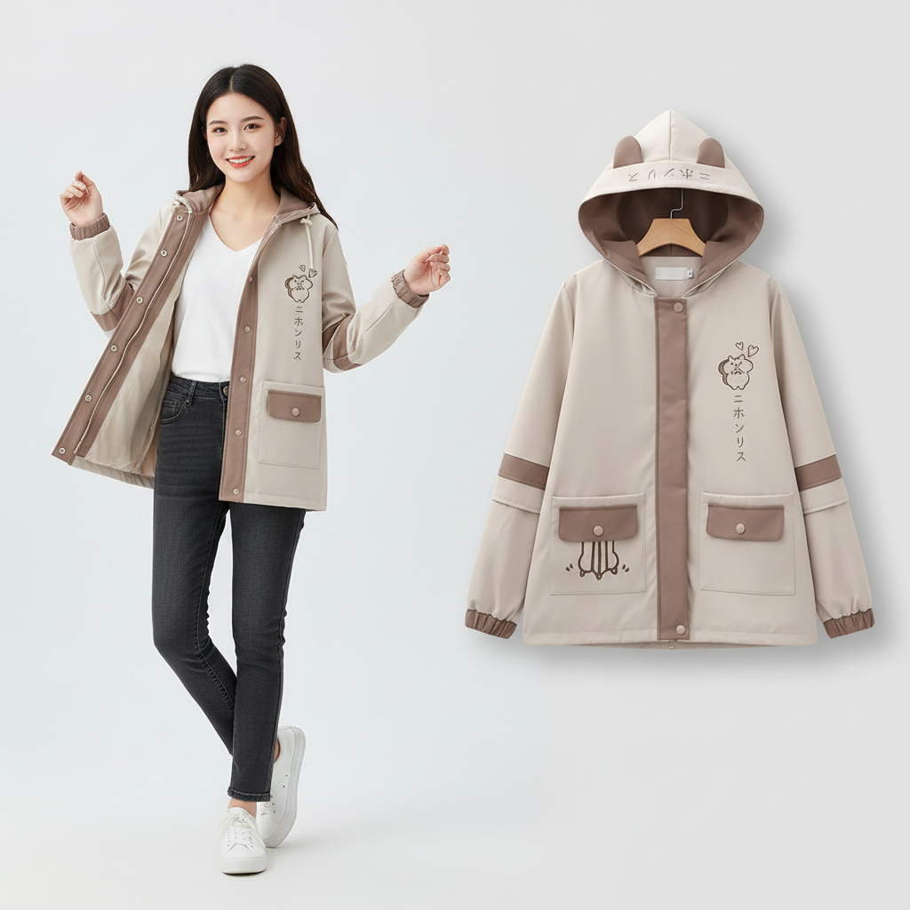 Japanische süße Kapuzenjacke für Damen