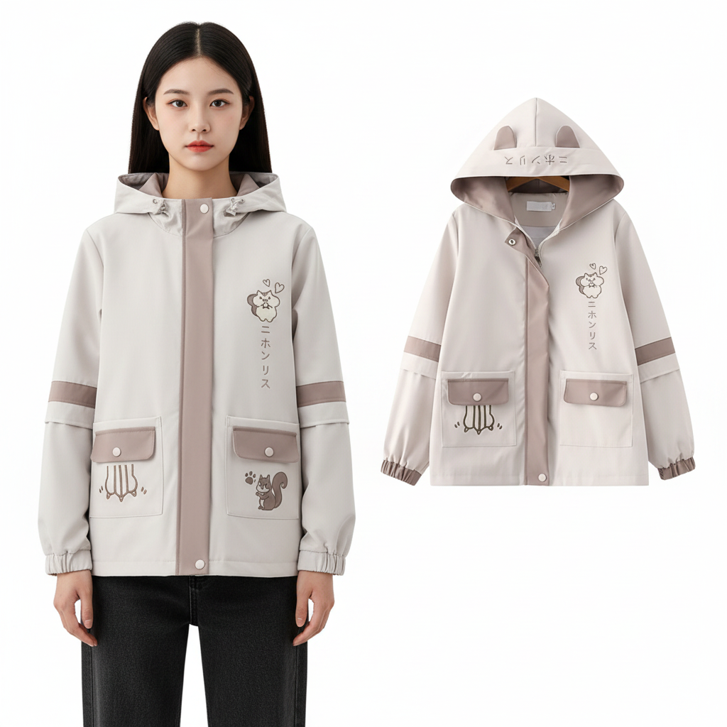 Japanische süße Kapuzenjacke für Damen
