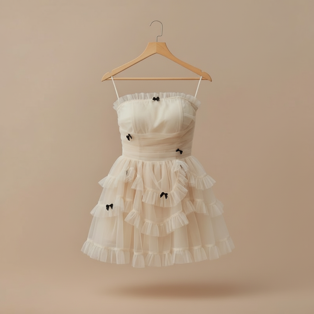 Vestido beige en un solo gancho