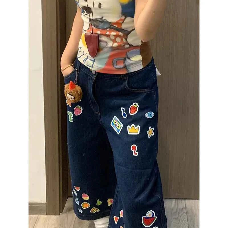 Vusy Kawai Vintage Denim Workwear Shorts for Women