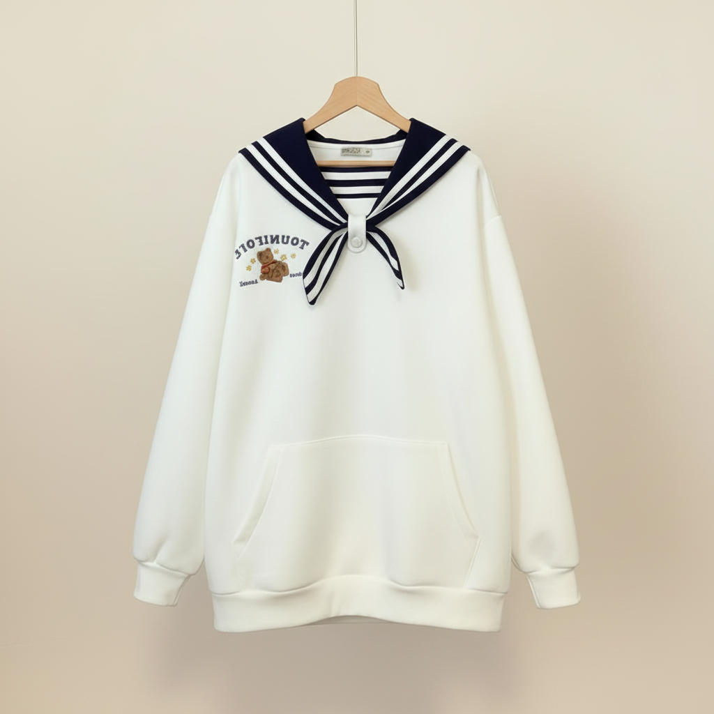 Japanischer Harajuku Bären Oversize Hoodie