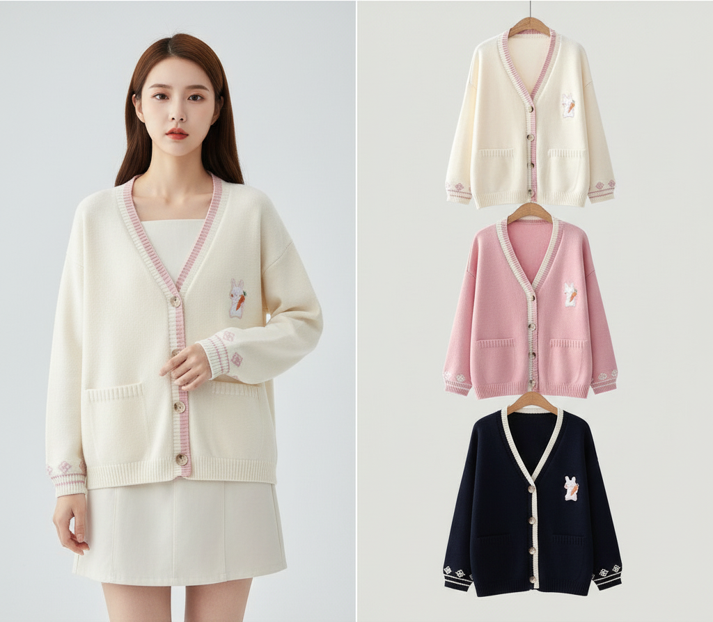 Cardigan Tricoté Kawaii Femme Japonaise Harajuku Mignon
