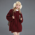 Cozy Chunky Knit Cute Style Sweater Women