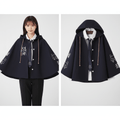 Cat Print Hoodie Oversized Japanese Coat