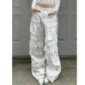 White Cargo Jeans for Women Trendy Style