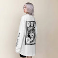 Women's Streetwear Anime Pullover White