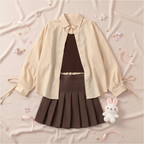 Women's Spring Summer Pleated Mini Skirt Outfit - Vusy Kawaii Shop