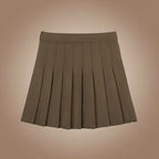 Brown pleated mini skirt from Vusy Kawai Shop perfect for women's spring summer pleated mini skirt outfit