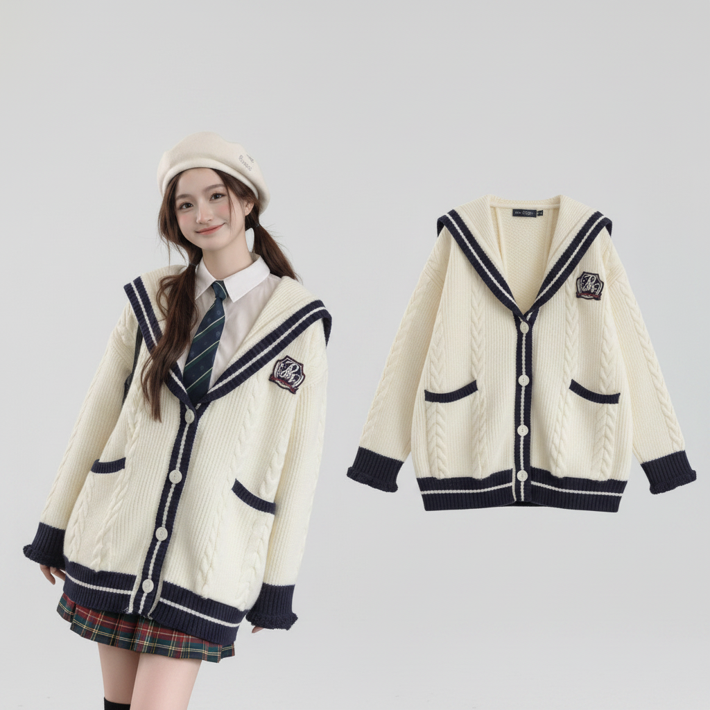 Manteau en tricot ample et mignon pour femme