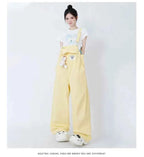 Cute Yellow Overalls with Kawaii Bunny Charm
